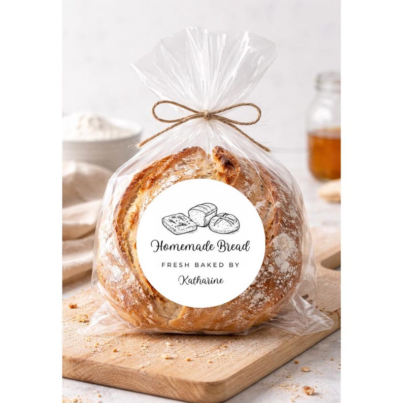 Custom Black Text Bread Labels — 2 OR 3 Inch Round (waterproof + Smudge ...