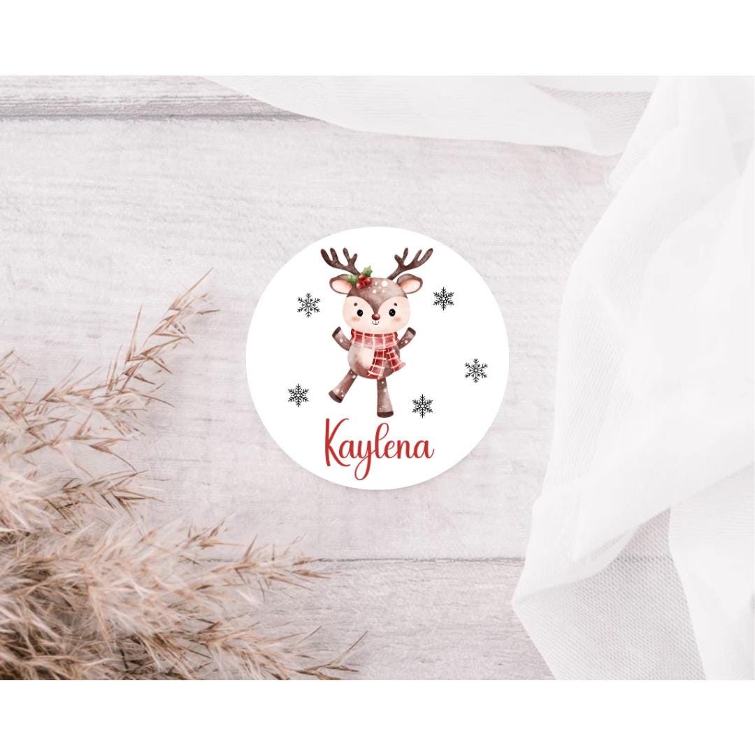 Reineer R Sticker Personalized Reindeer Stickers - Custom Christmas Stickers - 20 Matte 2 ...