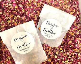 40 DRIED ROSE CONFETTI filled toss some love Free Ship
