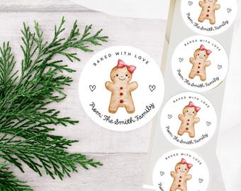Custom “Baked With Love” Kitchen Labels | 2” Round Matte Stickers | Personalized Baking Gift Tags | Small Business Packaging Stickers