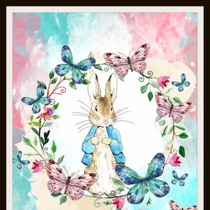 Printed Vintage Victorian Beatrix Potter Peter Rabbit Friends Art Print,  Nursery, Shower Gift, Baby&#39;s Room 8 x 10&quot;