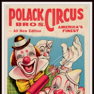 Printed Vintage Circus Poster Art Image,  Printed Sheet,  Wall Art, Home Decor, Circus Poster Unframed