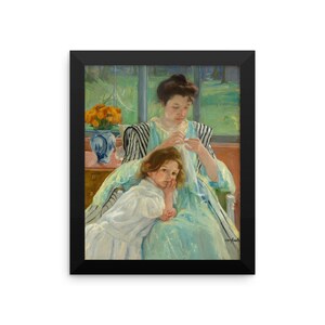 Vintage Fine Art Mother&#39;s Day Women&#39;s Reproduction Framed Art Poster Print,  Vintage Art Print, Mother and Child Framed poster