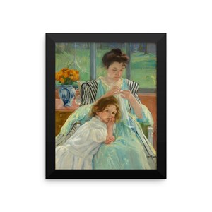 Affiche Reproduction encadrée Art Poster Print, impression dArt Vintage, mère Vintage Fine Art mère jour femmes et enfant encadrée image 1