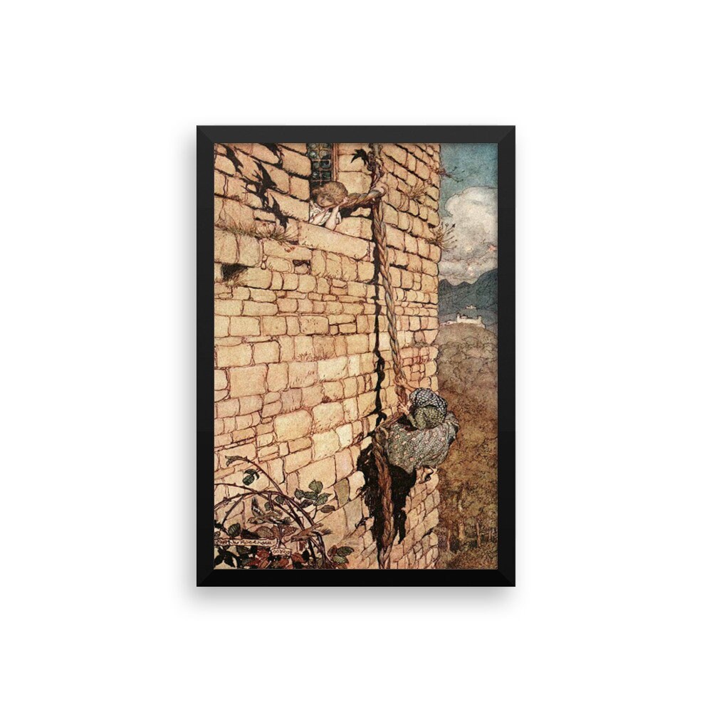 Arthur Rackham Rapunzel Framed Poster, Vintage Fairy Tale Framed Art ...