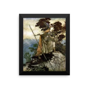 Arthur Rackham Brunnhilde Framed poster, Arthur Rackham Vintage Art Illustration Framed