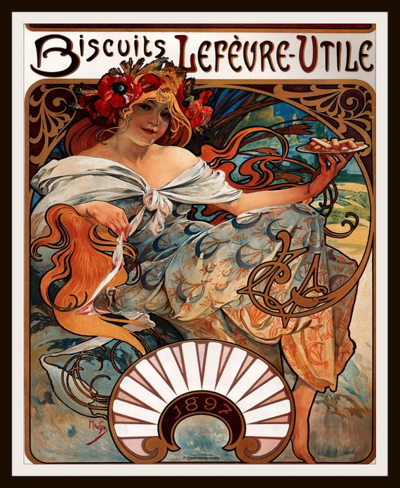 Schilderij van Alphonse Mucha, 1898 op canvas, behang, poster en meer