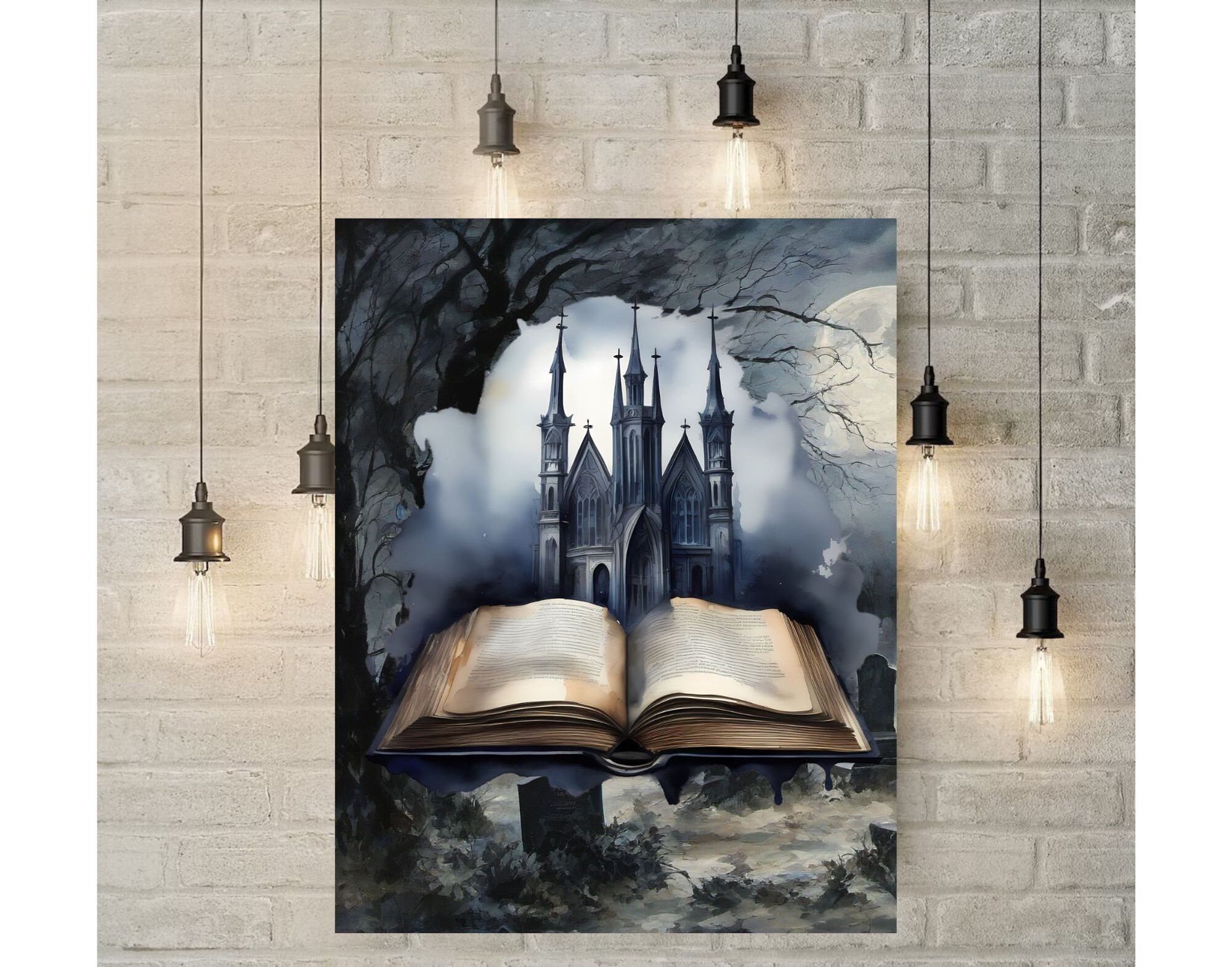 Set of 4 Edgar Allan Poe Gothic Halloween Art Print Posters 6, Wall ...