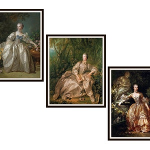 Set of 3 Madames by François Boucher   Vintage  Giclee Art Print Reproductions  Prints Unframed, 5 x 7&quot;, 8 x 10&quot; or 11 x 14&quot;