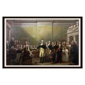 Vintage John Trumbull &quot;Washington Resigning His Commission&quot; Art Print , Fine Art Reproductions  Unframed  Museum Quality, Large Print