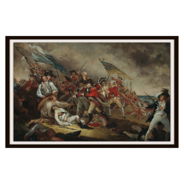Vintage John Trumbull "Death of General Warren, Battle of Bunker Hill" Art Print, Fine Art Reproductions  Unframed  Museum Quality