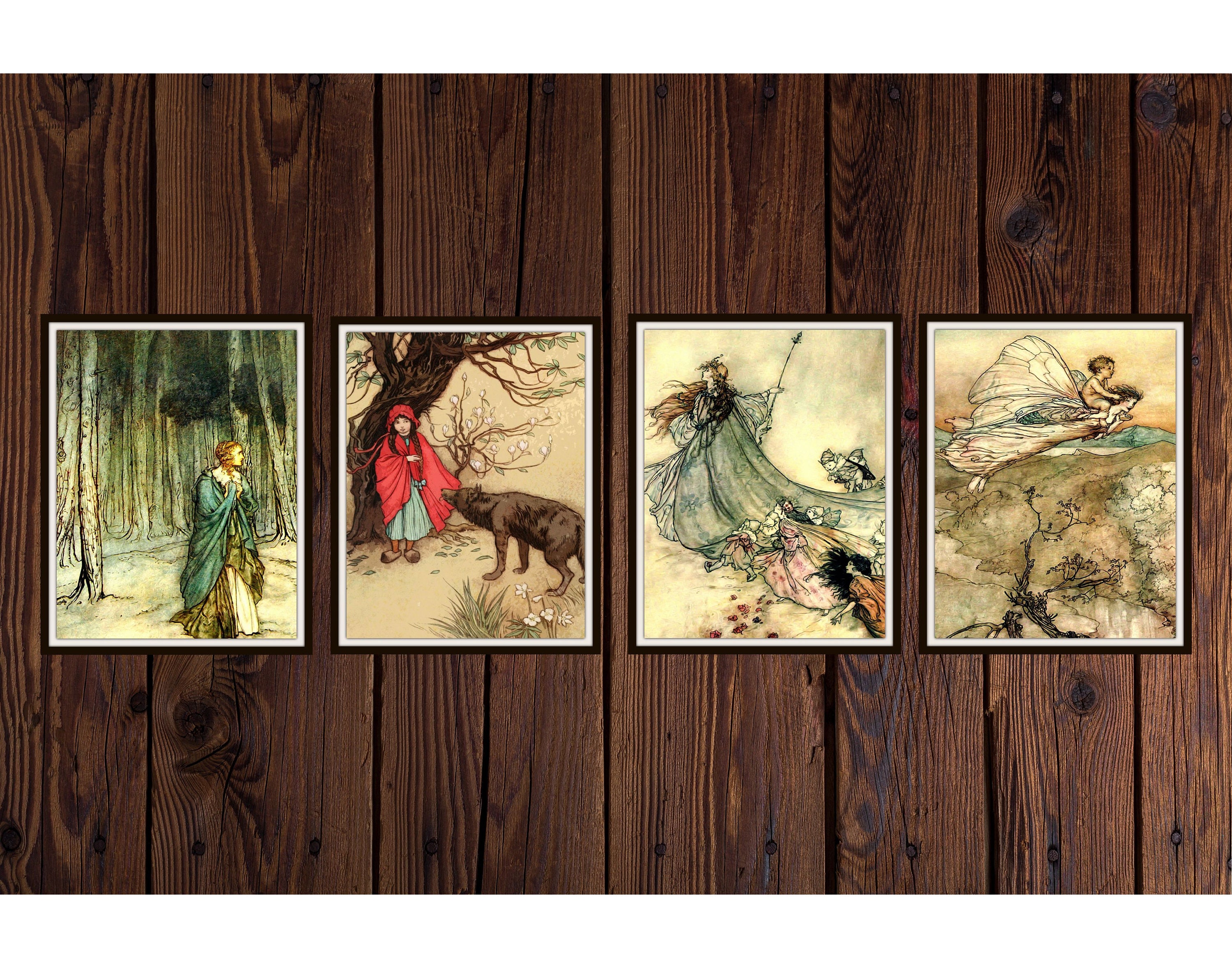 Set of 4 Arthur Rackham Fairy Tale Art Prints, Giclee Fine Art ...