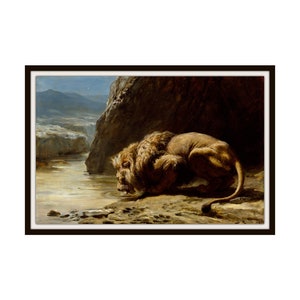 Briton Rivière Vintage Art Print  &quot;The King Drinks&quot; Giclee Art Print, Fine Art Reproduction  Unframed  11 x 17&quot;,  Unframed