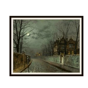 John Atkinson Grimshaw Fine Art &quot;Moonlit Street&quot; Reproduction Giclee Art Prints  Unframed 5 x 7&quot;,  8 x 10&quot; or 11 x 14&quot;