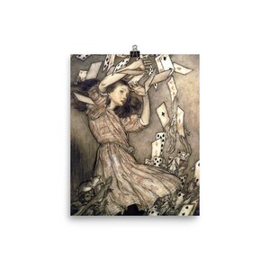 Arthur Rackham Alice und die Karten Foto Papier Plakat, Arthur Rackham Kunstdruck Poster