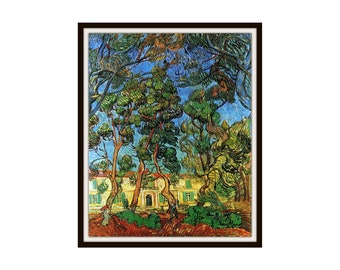 Vincent Van Gogh "The Grounds of the Asylum"  Fine Art Reproduction Giclee Art Print Unframed  8 x 10" or 11 x 14"  Art Prints,