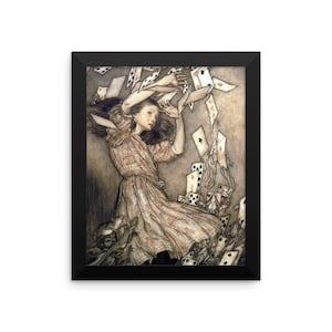 Arthur Rackham Alice in Wondland Framed poster, Arthur Rackham Vintage Art Illustration Framed