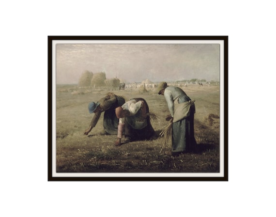ジャン＝フランソワ・ミレー ヴィンテージ アートプリント「落穂拾い