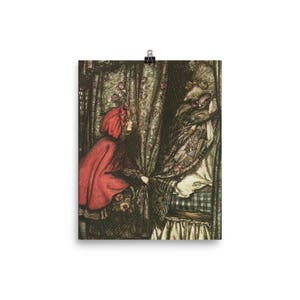 Arthur Rackham Red Riding Hood Photo paper poster, Arthur Rackham Art Print Poster