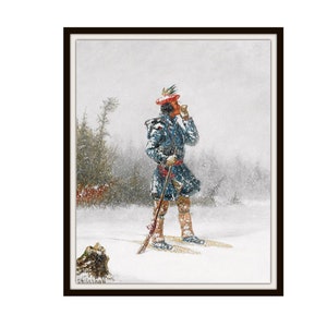 Cornelius Krieghoff &quot;Indian Hunter on Snowshoes&quot; Reproduction Giclee Art Prints Unframed 5 x 7&quot;,  8 x 10&quot; or 11 x 14&quot;
