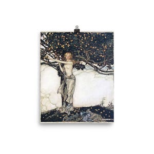 Arthur Rackham Freya The Fair One Photo paper poster, Arthur Rackham Art Print Poster