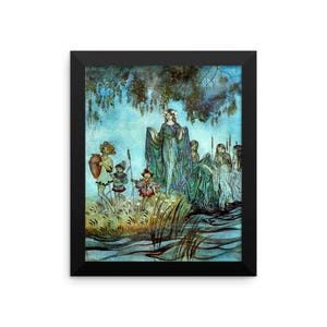 Arthur Rackham Fairies Framed poster, Arthur Rackham Fairy Tale Art Print Reproduction Poster Framed