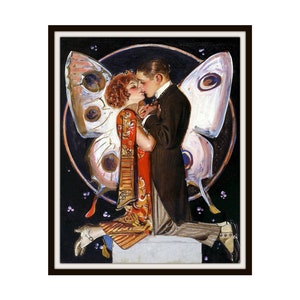 J.C. Leyendecker &quot;Butterfly Couple&quot; Magazine Art Reproduction Giclee Art Prints Unframed 5 x 7&quot;,  8 x 10&quot; or 11 x 14&quot;