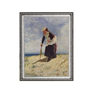 Giuseppe De Nittis &quot;Woman on the Beach&quot; Art Print Museum Quality Giclee Art Print Reproductions,  Unframed Printed Wall Decor