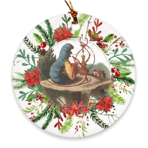 Alice in Wonderland, Alice and the Caterpillar Single Sided Porcelain Ornaments