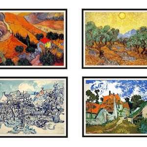 Set of  4 Vincent Van Gogh  Giclee Fine Art Landscapes Reproduction Art Prints  Unframed 5 x 7&quot;  8 x 10&quot;
