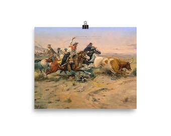 Charles Marion Russell "Kudde" Quit"kunst reproductie Poster, Cowboy Art Print Posters, westerse Posters, ingelijste