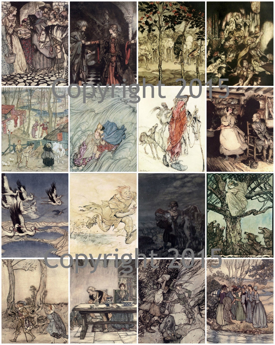 Printed Vintage Arthur Rackham 