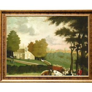 Vintage Americana Art Print &quot;William Penn Burial Ground&quot; by Edward Hicks Giclee Art Print,   Fine Art Reproduction Unframed   11 x 14&quot;