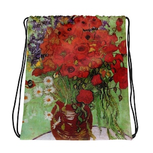 Vincent Van Gogh Poppies Drawstring bag, Backpack, Gym Bag