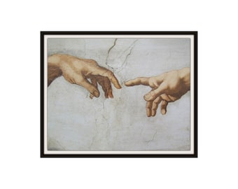 Michelangelo Vintage Art Print "The Creation" Giclee Art Print, Fine Art reproductie ingelijste 5 x 7", 8 x 10" of 11 x 14"