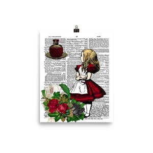 Alice in Wonderland Dictionary Art Print Poster