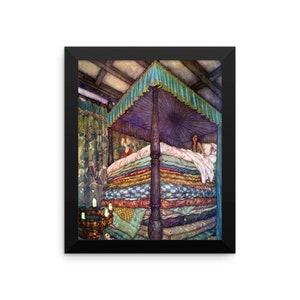 The Princess and the Pea Reproduction Art print by Edmund Dulac Framed poster