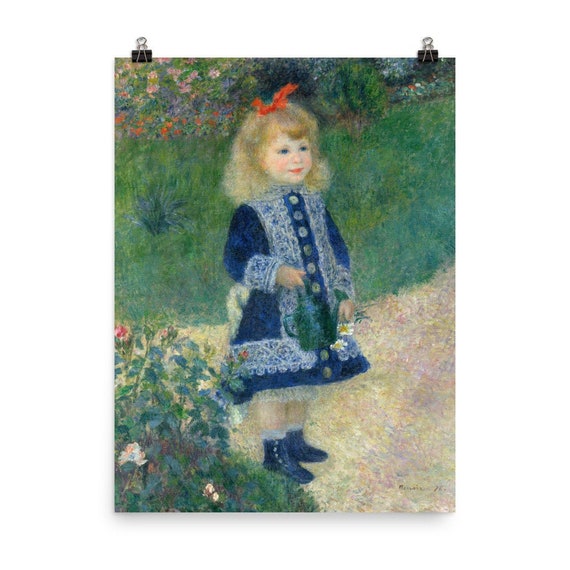 Renoir Art Print "Girl With Watering Can" Poster, Vintage Art Print Reproduction