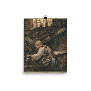 Arthur Rackham Frog Prince Photo paper poster, Rackham Art Print Poster, Fairy Tale Poster, Frog Prince, UNframed