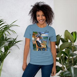 Woman At the Seashore by Pierre Auguste Renoir Short-Sleeve Unisex T-Shirt, Renoir Art Print Shirt