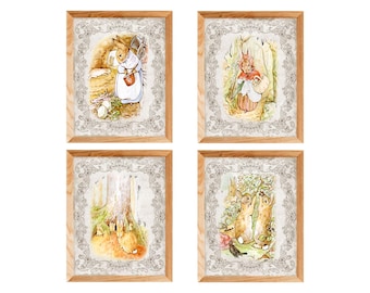 Beatrix Potter Bunnies Square Greeting Card – 16x16 Cm, Blank Inside – With Envelope, Sustainable Materials – Perfect For Birthdays, Thank You, Easter