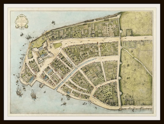 New York 地図ヴィンテージポスター フレーム付き Frame in 70's Road