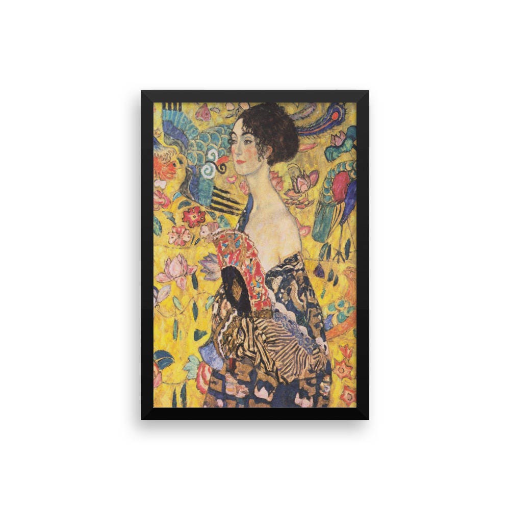 Gustav Klimt Woman With a Fan Framed Art Poster - Etsy