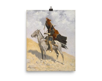 Frederic Remington Vintage Art Print Reproduction "The Blanket Signal" Poster, Old West Art, Western Art