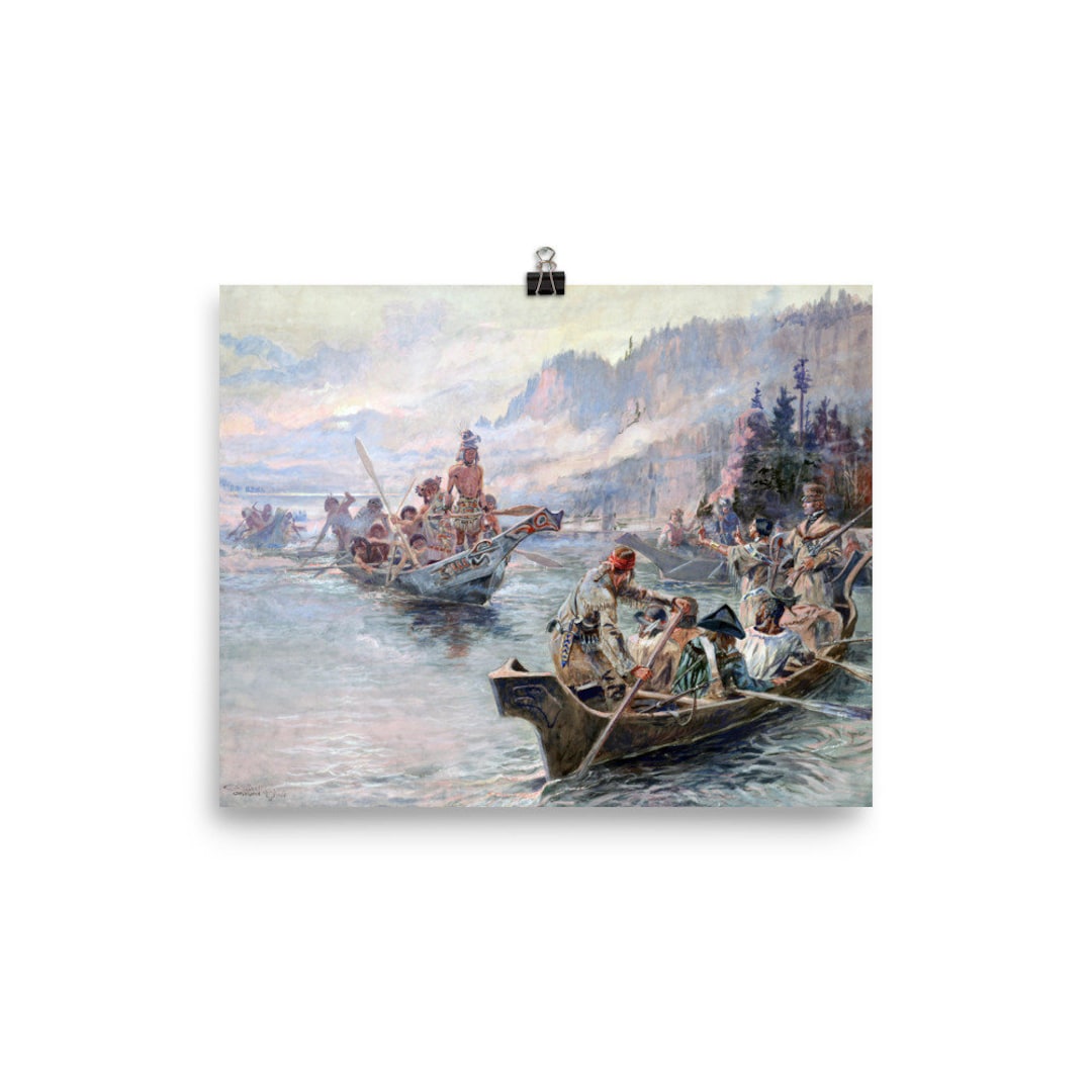 額装品/Lewis and Clark/ラッセル/アート/ポスター/インテリア Charles Marion Russell 