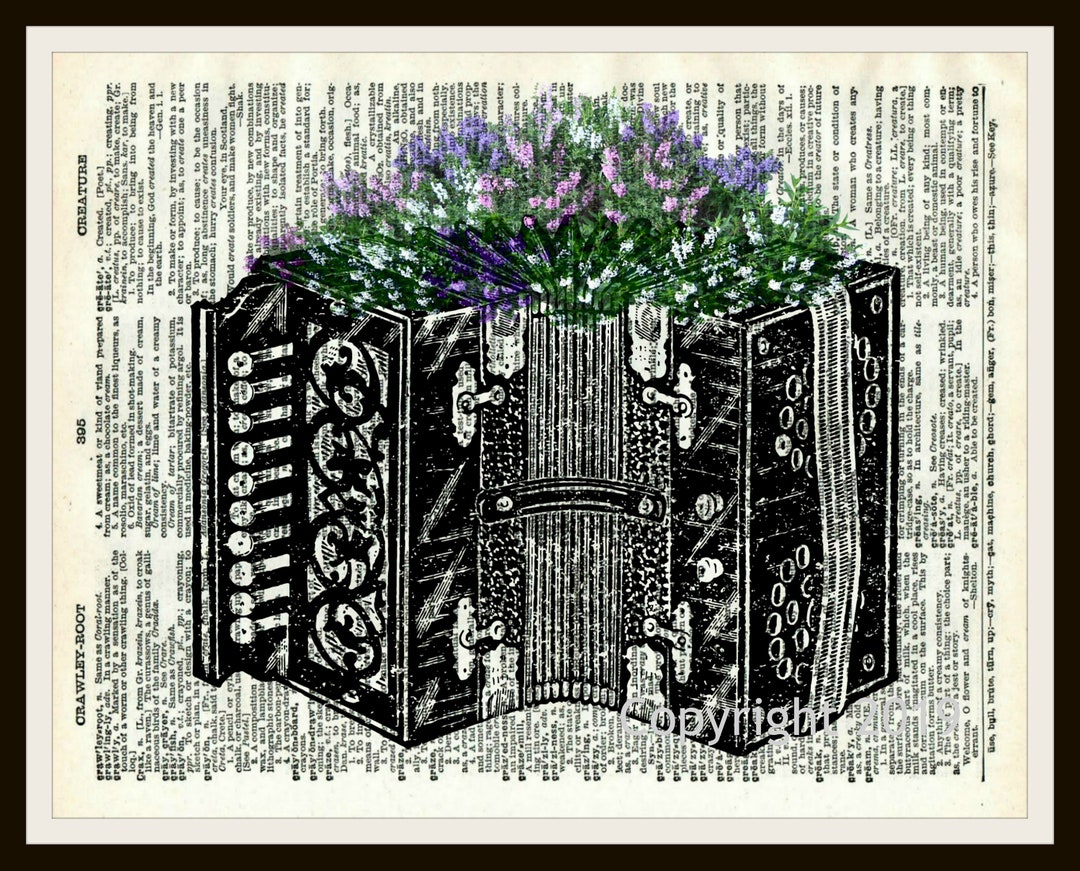 Printed Vintage Musical Instrument 4 On Reproduction Ephemera Etsy Ireland