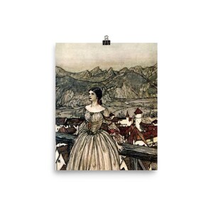 Arthur Rackham Undine Vintage Art Photo paper poster