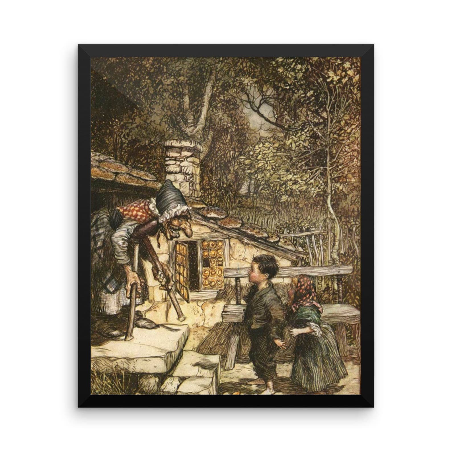 Hansel and Gretel by Arthur Rackham Reproduction Art Print Framed ...