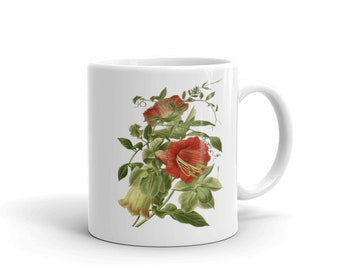 Vintage botanische bloemen mok, vintage bloemen mok, bloemenmok, Valentijnscadeau voor haar, mok voor haar