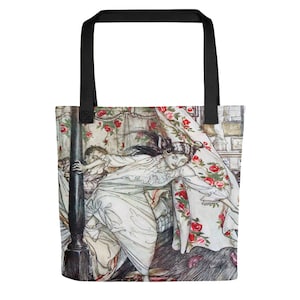 Arthur Rackham Venus and the Cat Tote bag, Arthur Rackham Artwork Tote Bag, Fairy Tale Tote
